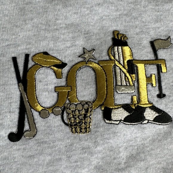 Vintage Mens Golf Crewneck Knit Sweater Fruit Of The Loom Size L Made USA - Picture 2 of 10